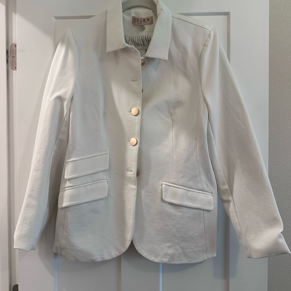 dolan White Jacket with Gray Stripe Lining from Anthropologie